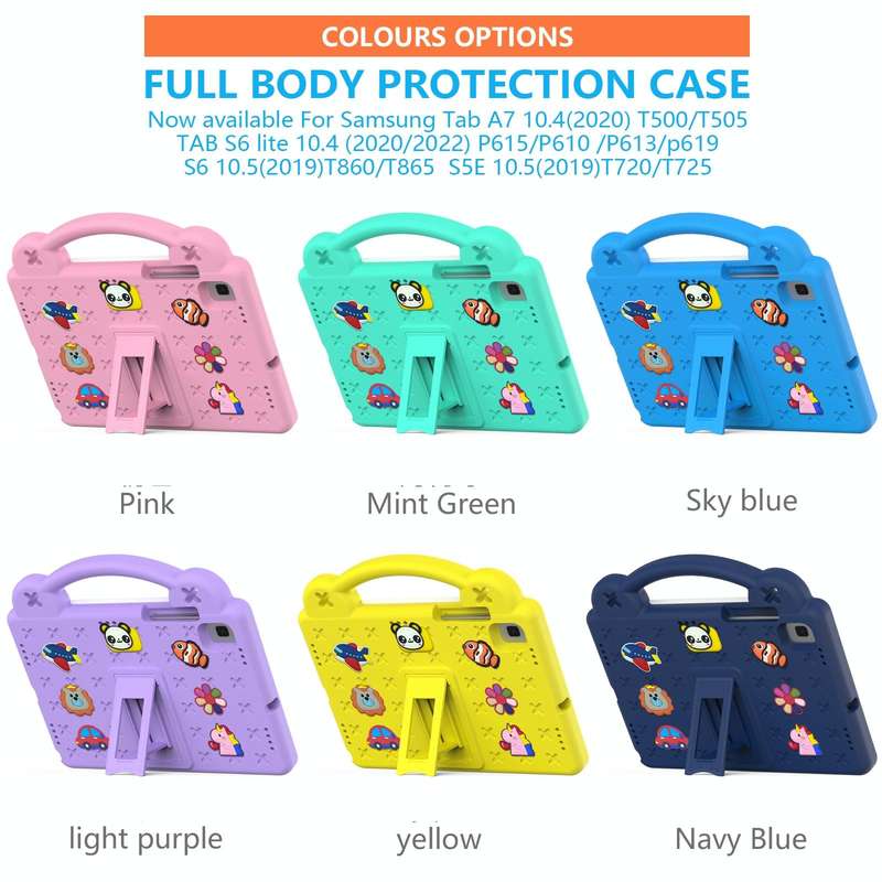 For Samsung Galaxy Tab S6 Lite 10.4 2020/2022 Handle Kickstand Children EVA Shockproof Tablet Cas...