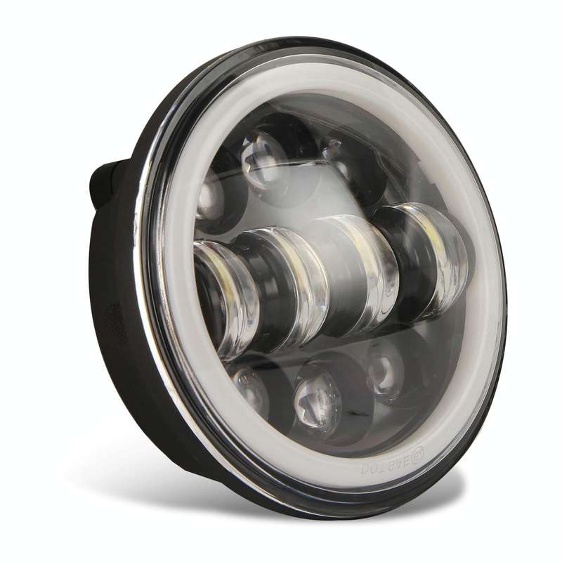 EagleVision DC9-30V 35W 6000K 4000LM 5.75 inch Round Motorcycle 6LEDs Headlight with Angel Eye fo...