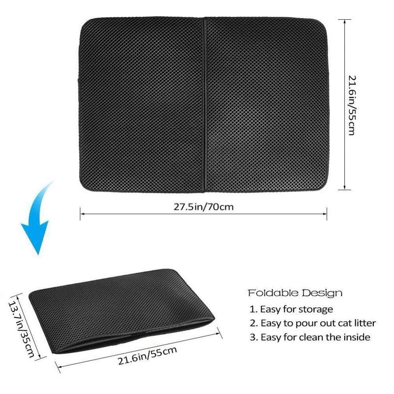 Waterproof Pet Cat Litter Mat EVA Double Layer Cat Litter Trapping Pets Mat Pad Bottom Non-slip P...