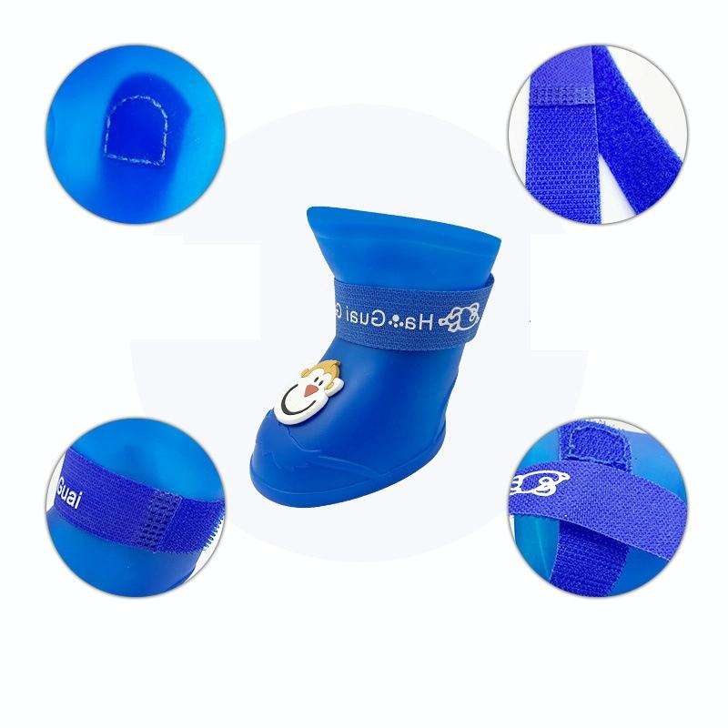 Pet Cartoon Silicone Rain Boots Waterproof Non-Slip Cold-Resistant Dog Shoes, Size: M(Green)