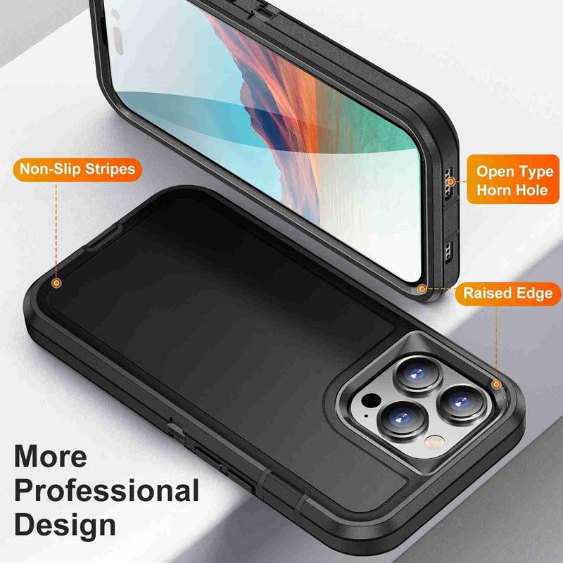 For iPhone 14 Pro Max Life Waterproof Rugged Phone Case(Black)