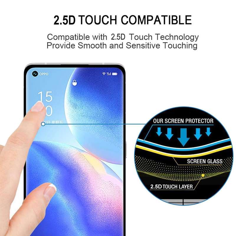 For OPPO Reno5 Pro+ 5G / Pro 5G 25 PCS 9H HD 3D Curved Edge Tempered Glass Film(Black)