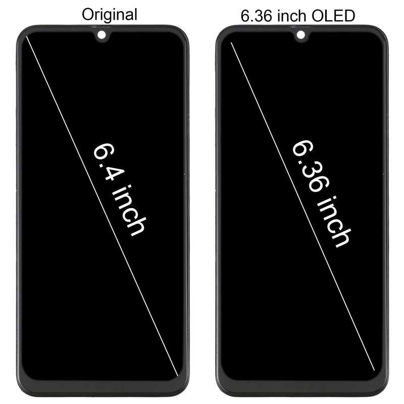 6.36 inch OLED LCD Screen for Samsung Galaxy M21 SM-M215 Digitizer Full Assembly with Frame (Black)