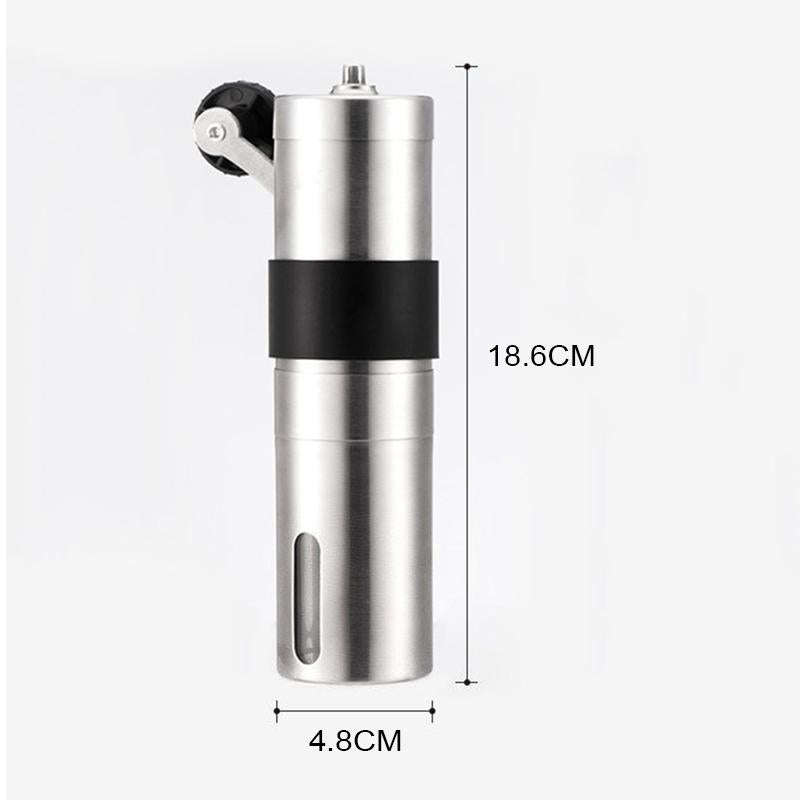 Portable Conical Burr Mill Manual Stainless Steel Hand Crank Coffee Bean Grinder with Silicone Ri...