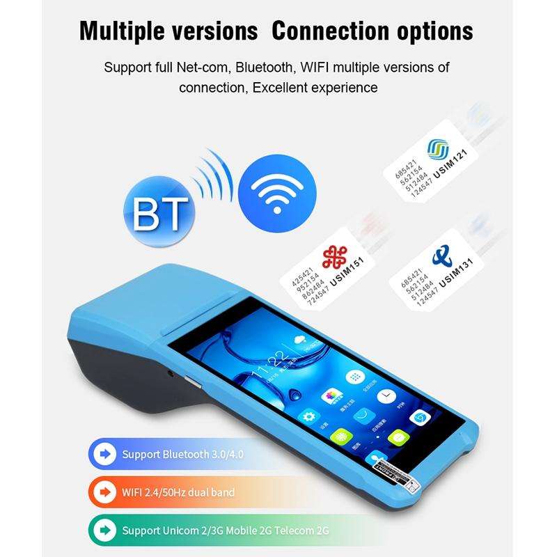 POS-6100 5.5 inch Handheld Android Smart Scan Code Cash Register Thermal Printing Machine PDA Ter...