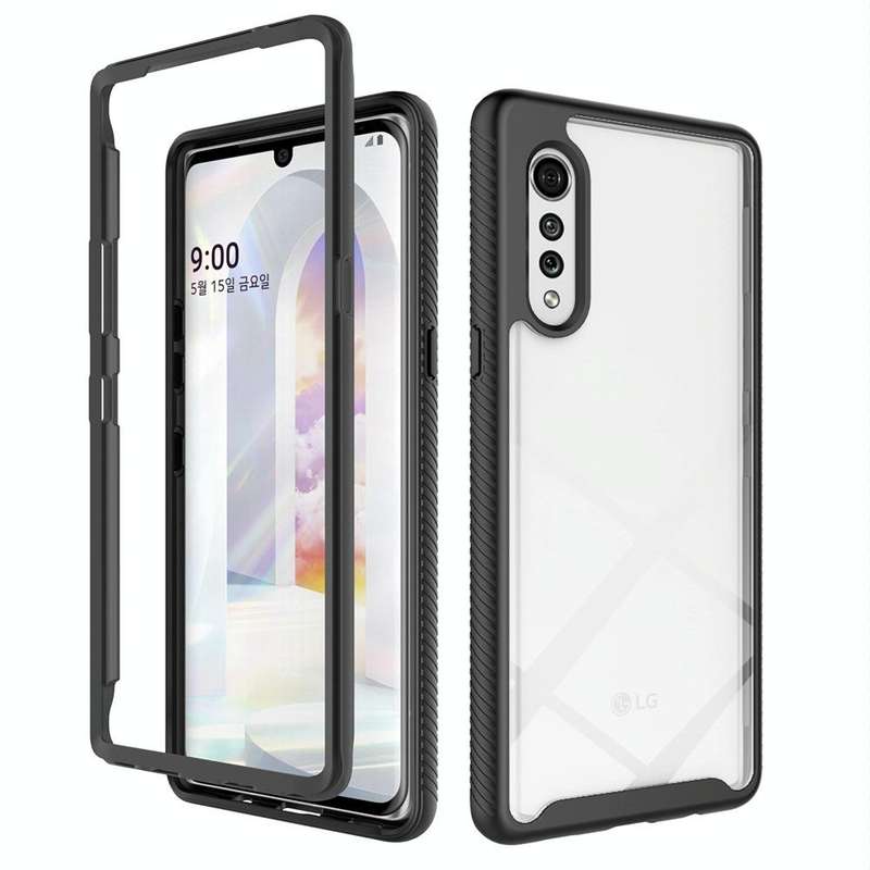 For LG Velvet Starry Sky Solid Color Series Shockproof PC + TPU Protective Case(Black)