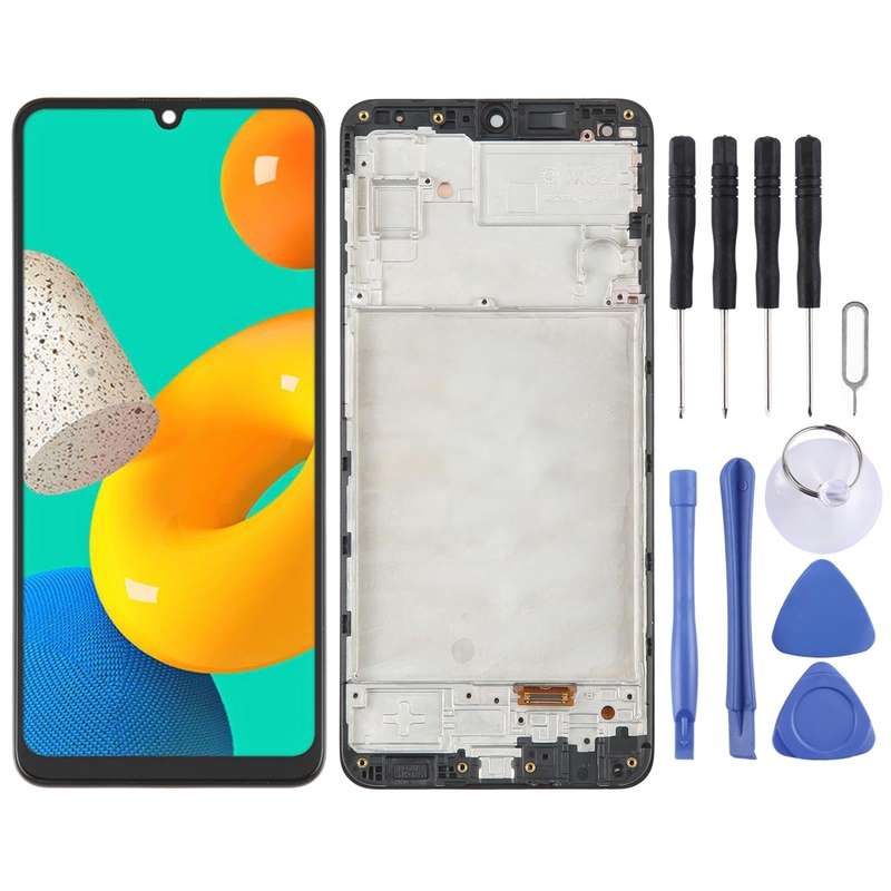 For Samsung Galaxy M32 SM-M325 OLED LCD Screen Digitizer Full Assembly with Frame