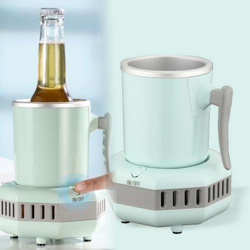 Fast Cooling Cup Mini Chilled Drinks Juice Desktop Quick-Freeze Cooling Drinks Cup, CN Plug(Blue)