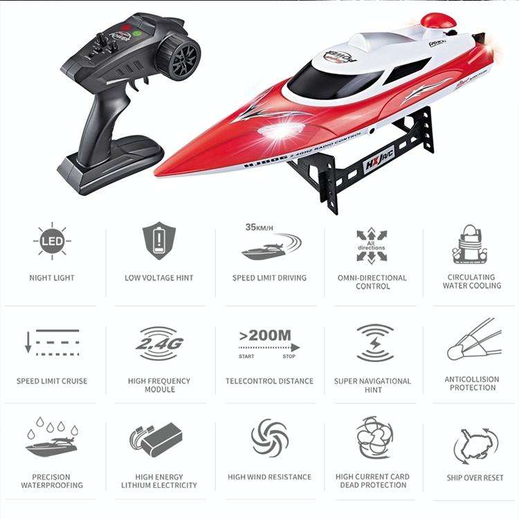 HongXunJie HJ806 2.4Ghz Water Cooling High Speed Racing Boats with Remote Controller, Auto Flip F...