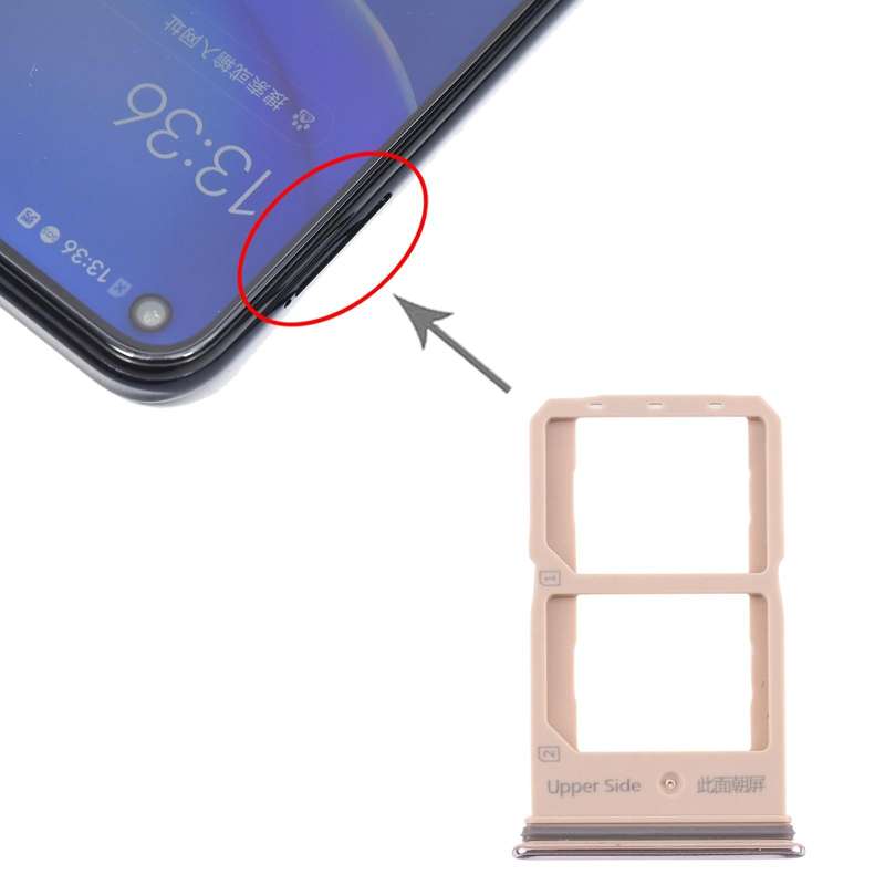 For Vivo Y70s V2002A SIM Card Tray + SIM Card Tray (Gold)