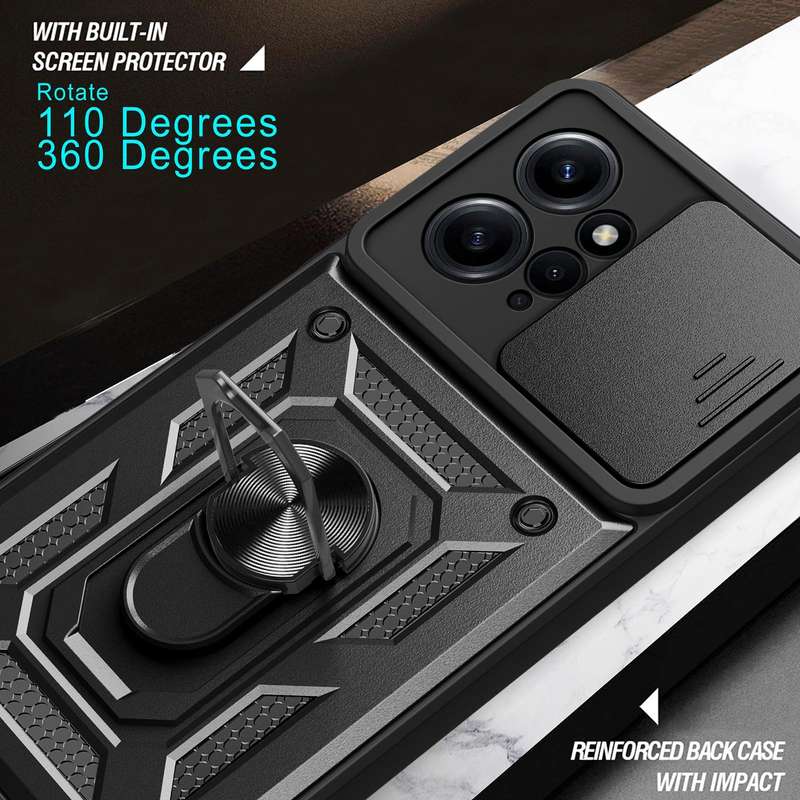 For Xiaomi Redmi Note 12 4G Global Sliding Camera Cover Design Phone Case(Red)