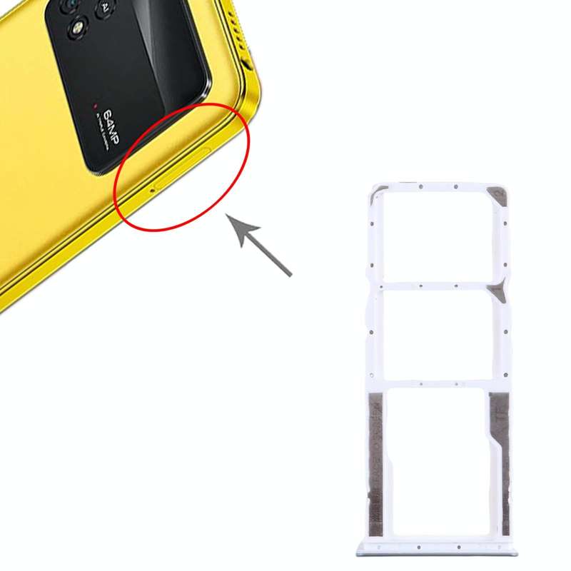 For Xiaomi Poco M4 Pro SIM Card Tray + SIM Card Tray + Micro SD Card Tray (Baby Blue)