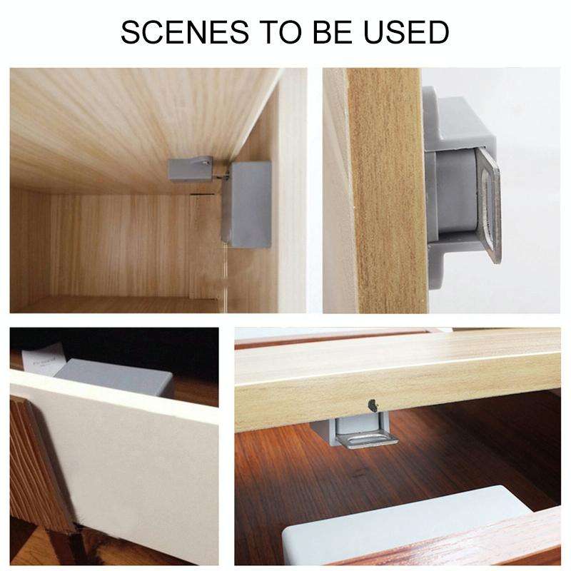 T3 ABS Magnetic Card Induction Lock Invisible Bilateral Open Cabinet Door Lock (Grey)