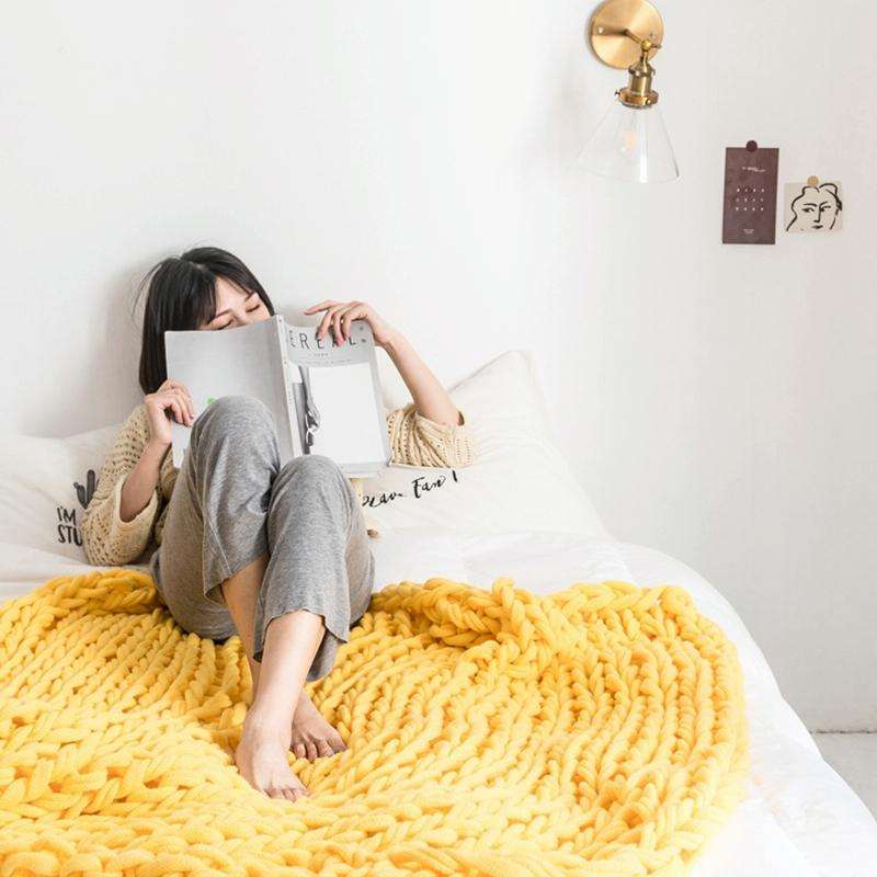 Fashion Handmade Polyester Blanket, Size:60X60cm(Yellow)