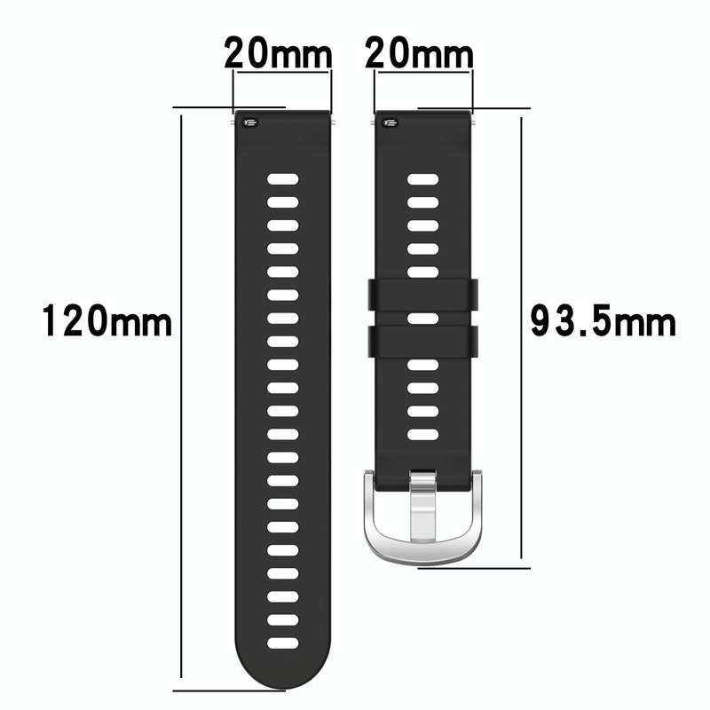 For Garmin Forerunner 55 20mm Cross Textured Solid Color Silicone Watch Band(Black)