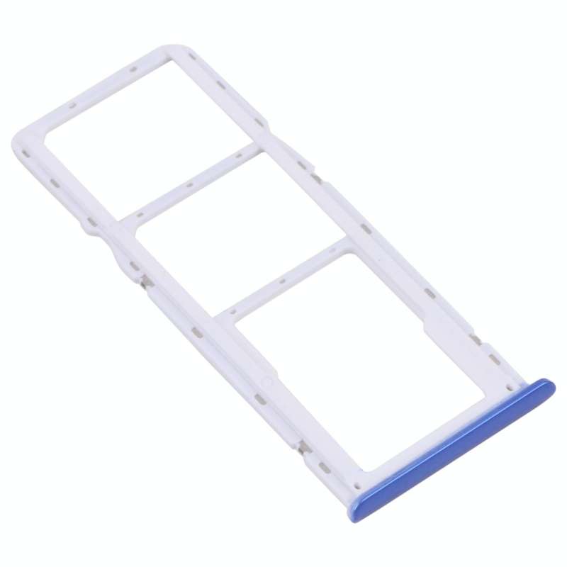 For OPPO Realme 5i RMX2030, RMX2032 SIM Card Tray + SIM Card Tray + Micro SD Card Tray (Blue)