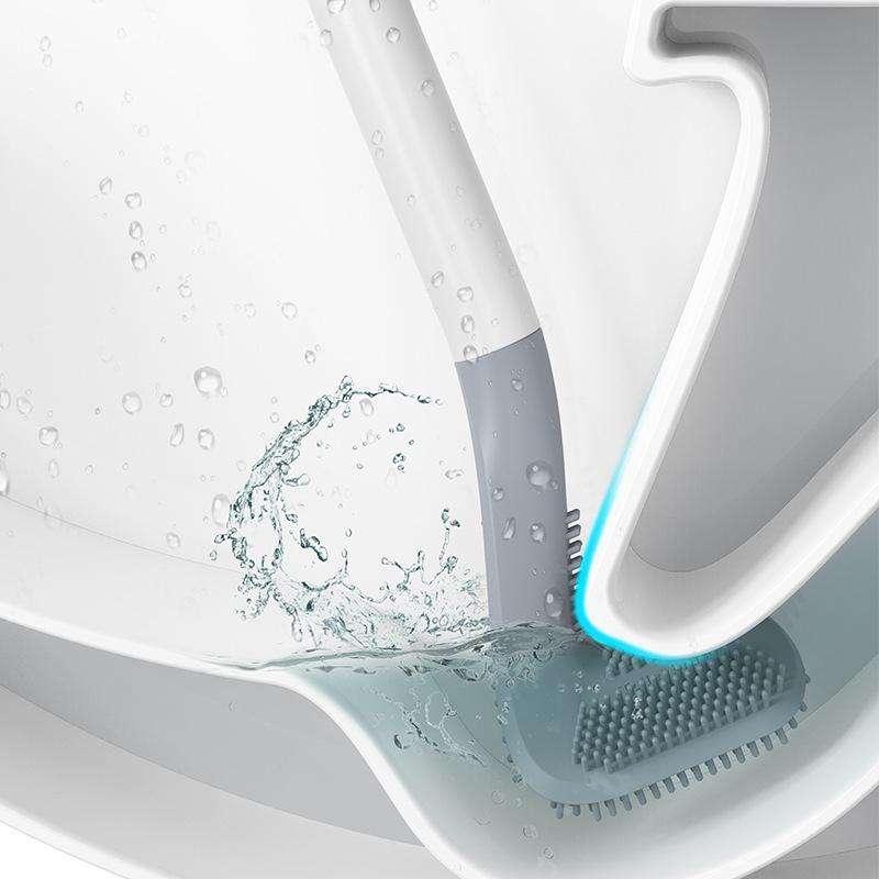 Golf Toilet Brush With Self-Opening And Closing Water-Proof Base(White)