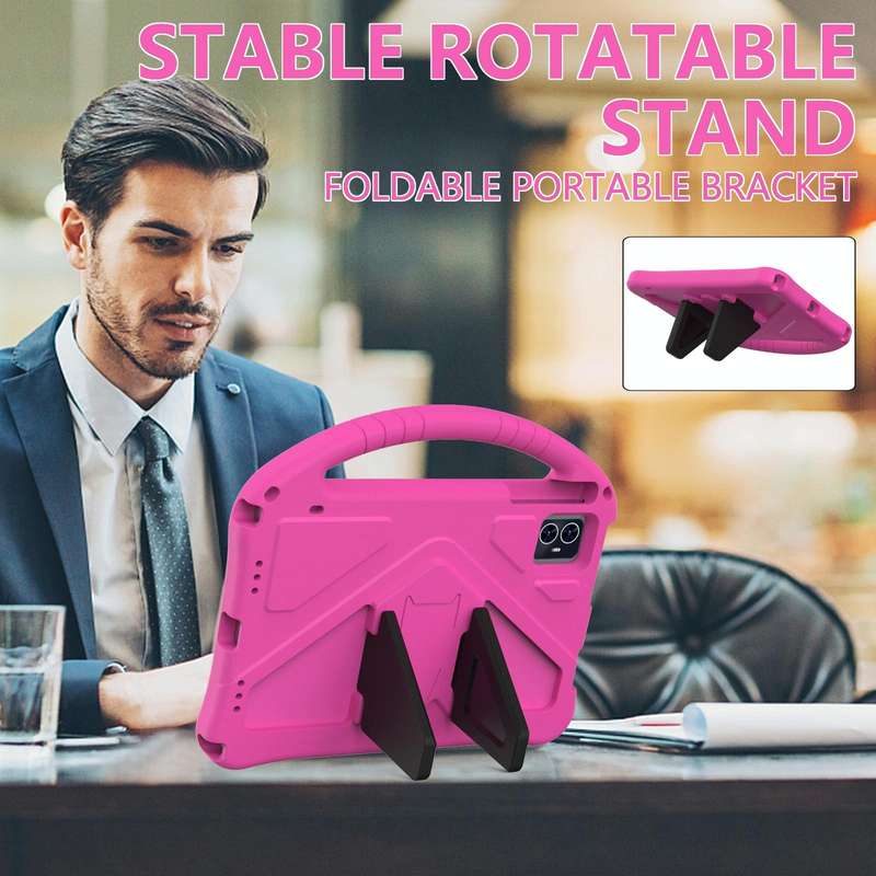 For Blackview Tab 80 10.1 2023 EVA Shockproof Tablet Case with Holder(Rose Red)