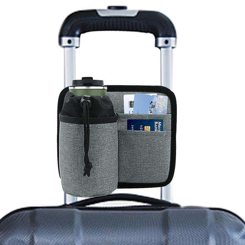 Luggage Storage Cup Holder Air Ticket Storage Bag(Gray)