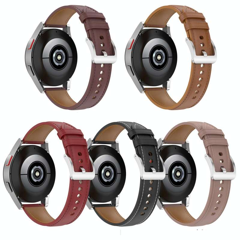 For Garmin Vivomove Sport Embossed Genuine Leather Watch Band(Dark Brown)