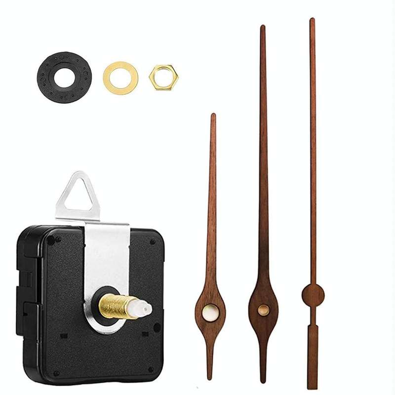Quartz Clock Dial Repair Kit DIY Wall Clock Parts,Spec: Movement+S03 Wooden Needle