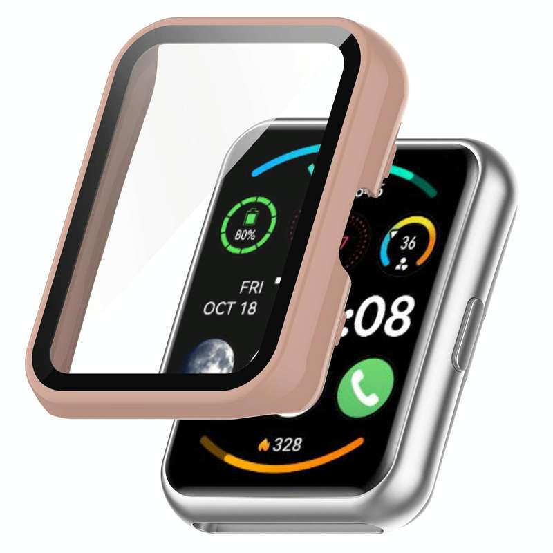 For OPPO Watch Free PC+ Toughened Film Fully Enclosed Protective Watch Case(Ivory)