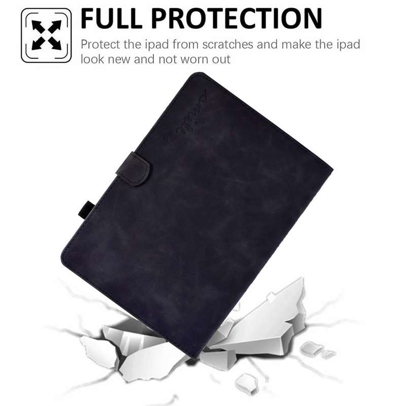 For iPad mini 6 Embossed Smile Flip Tablet Leather Smart Case(Black)