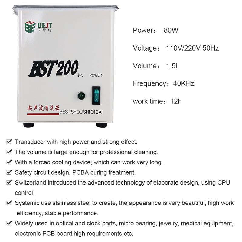 BEST-200 1.5L Stainless Steel Ultrasonic Cleaner (Voltage 220V)