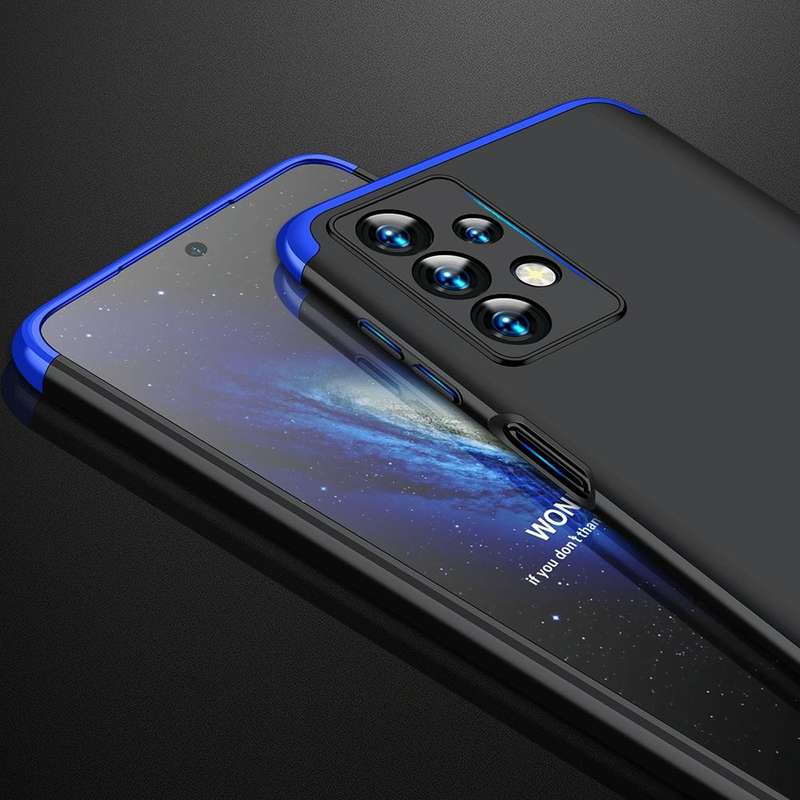 For Samsung Galaxy A23 GKK Three Stage Splicing Full Coverage PC Phone Case(Black Blue)