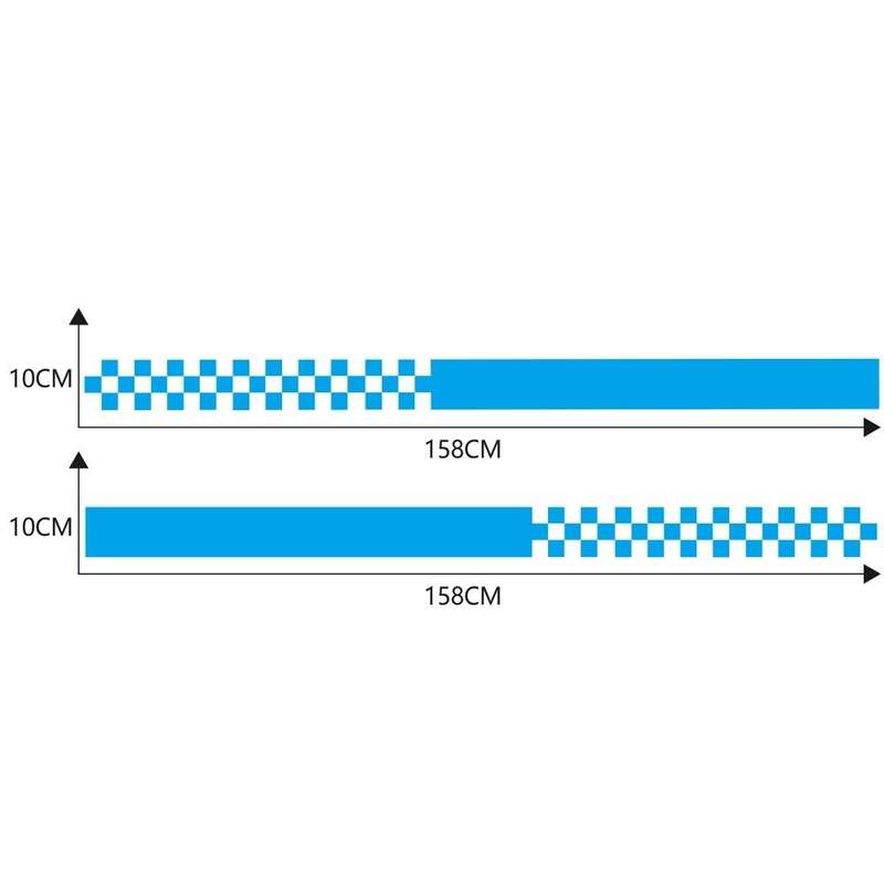 2 PCS/Set D-282 Waistline Pattern Car Modified Decorative Sticker(Blue)