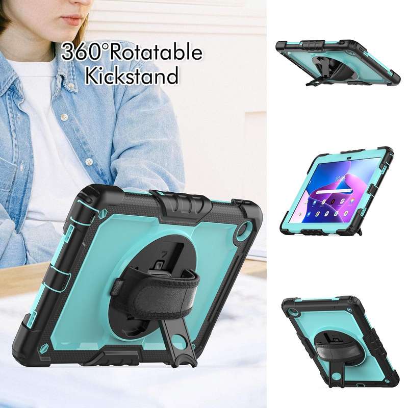 For Lenovo Tab M10 Plus 10.6 3rd Gen 2022 Silicone + PC Tablet Case(Light Blue + Black)