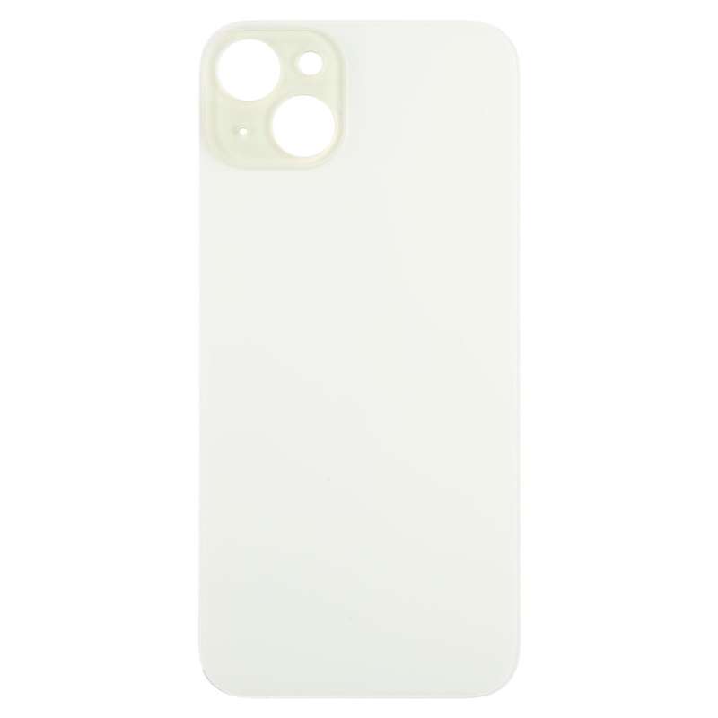For iPhone 15 Plus Easy Replacement Big Camera Hole Glass Back Battery Cover(Yellow)