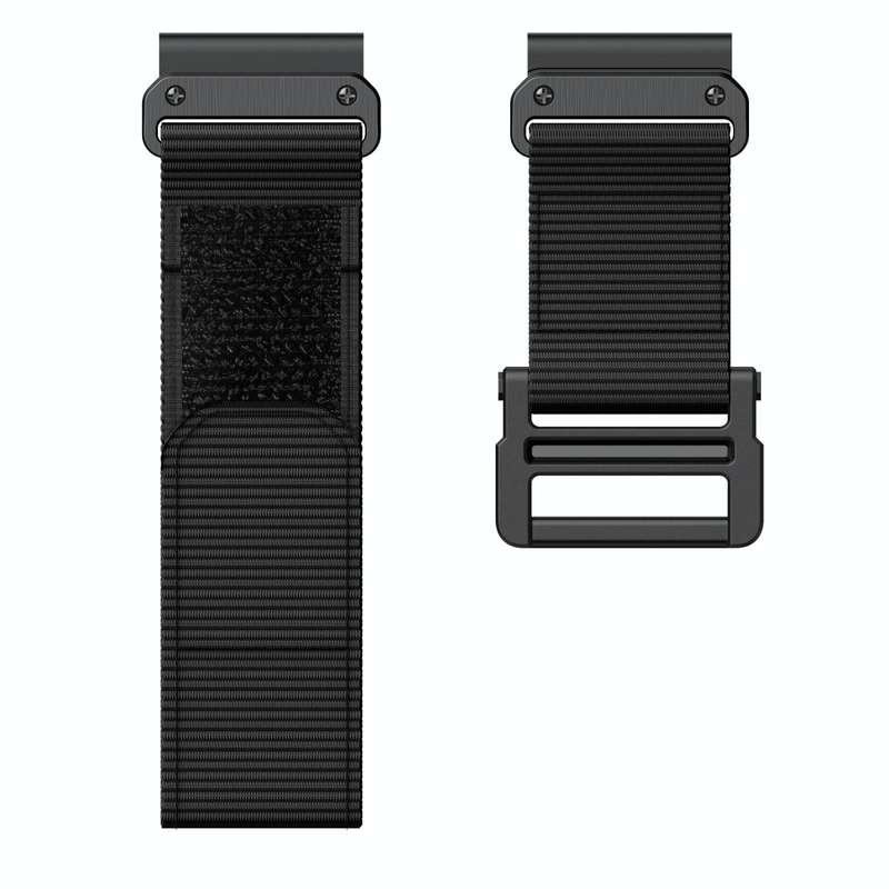 For Garmin Fenix 6X / 5X 26mm Hook And Loop Fastener Nylon Watch Band(Black)