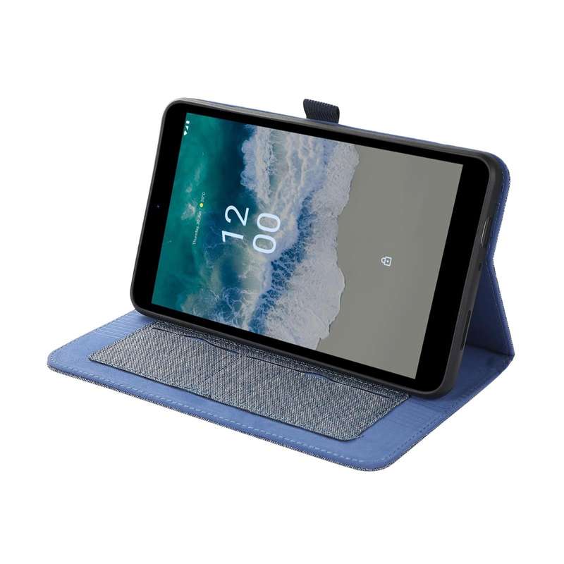 For Nokia T10 Fabric PU + TPU Flip Tablet Leather Case(Dark Blue)