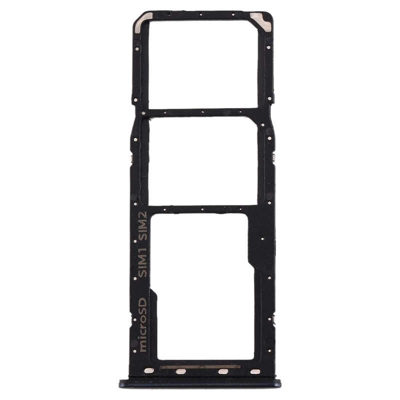 For Galaxy A20 A30 A50 SIM Card Tray + SIM Card Tray + Micro SD Card Tray (Black)