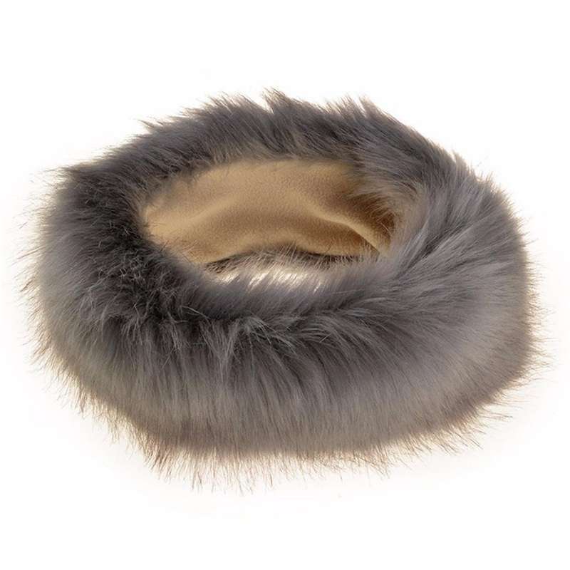 Unisex Winter Imitation Fox Fur Headband Bomber Hat, Size:L58-60cm(White)
