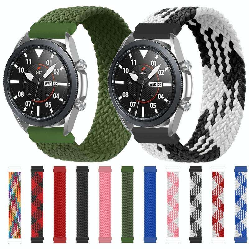 For Garmin Vivoactive 3 Adjustable Nylon Braided Elasticity Watch Band, Size:145mm(Black)