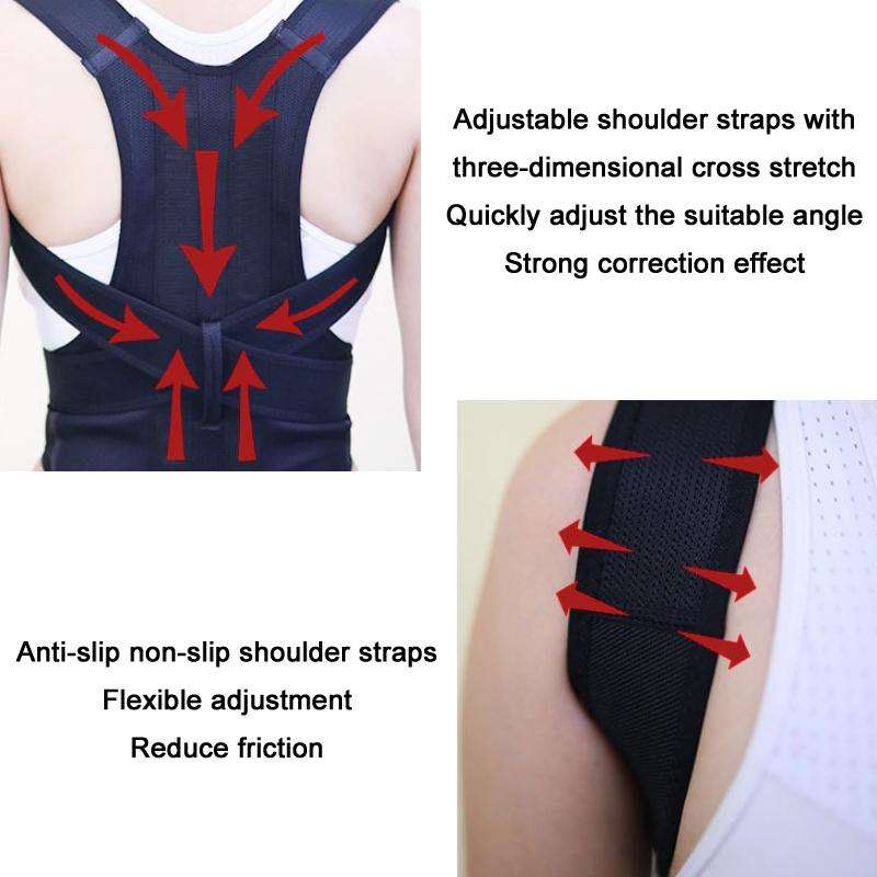 Breathable Anti-hunchback Posture Correction Belt, Specification: M(Black)
