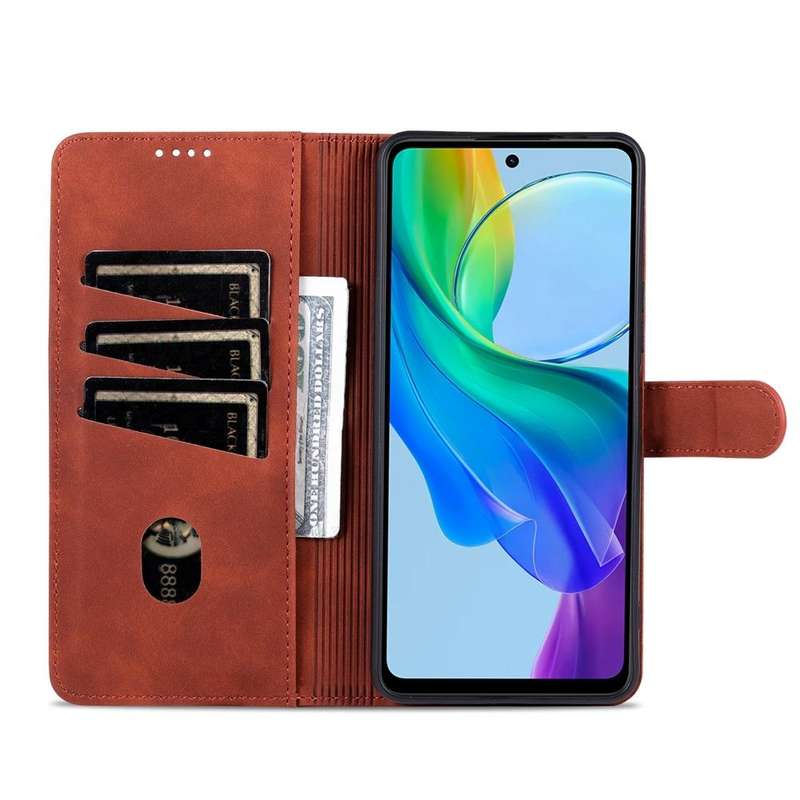 For vivo Y78 5G / Y36 / Y27 5G AZNS Skin Feel Calf Texture Flip Leather Phone Case(Brown)