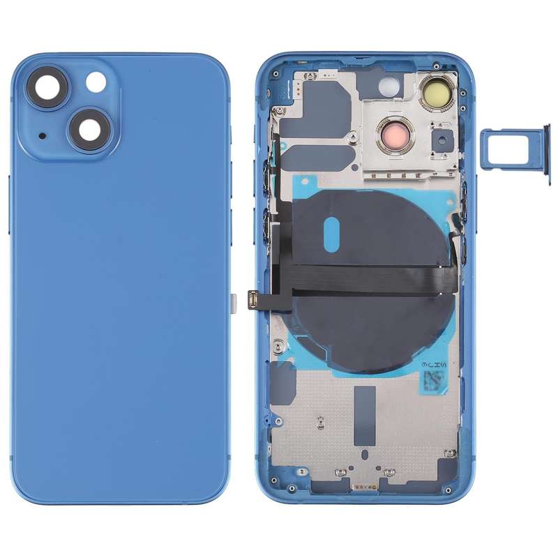 For iPhone 13 mini Battery Back Cover with Side Keys & Card Tray & Power + Volume Flex Cable & Wi...