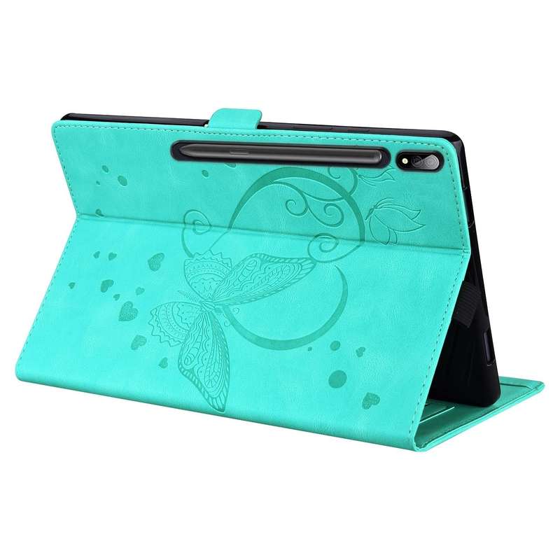 For Samsung Tab S7+ T970 T976B Love Butterfly Pattern Horizontal Flip Leather Case with Holder(Gr...