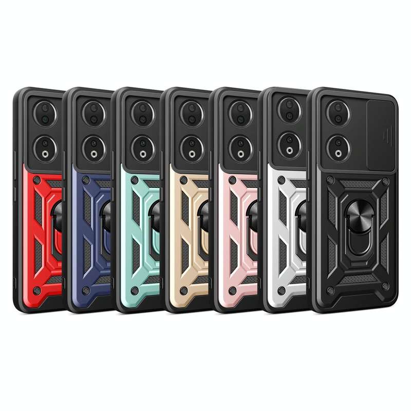 For Honor 90 5G Sliding Camera Cover Design TPU+PC Phone Case(Blue)