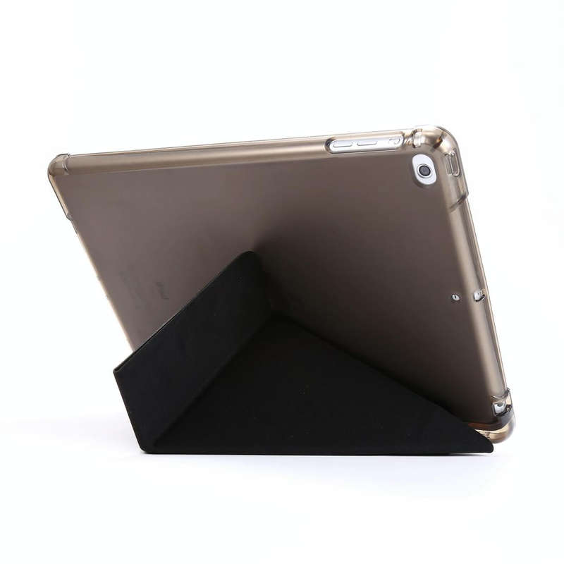 For iPad Air 2 Airbag Deformation Horizontal Flip Leather Case with Holder & Pen Holder(Black)