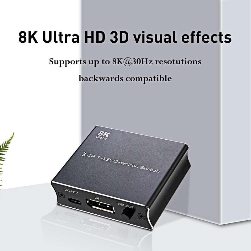 P80 8K Ultra HD DP1.4 Bi-direction Switch(Black)