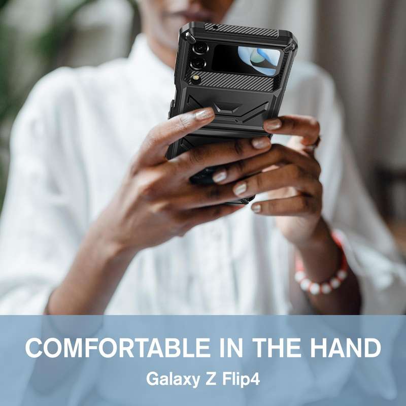 For Samsung Galaxy Z Flip4 5G SM-F721 Armored All-inclusive Shockproof Folding Phone Case(Black)