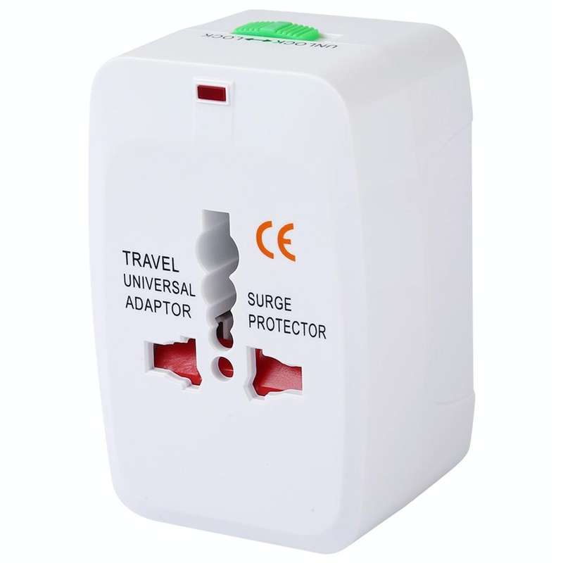 110-250V Multi-function Travel Universal Converter with Dual USB Interfaces, EU / UK / US / AU Pl...