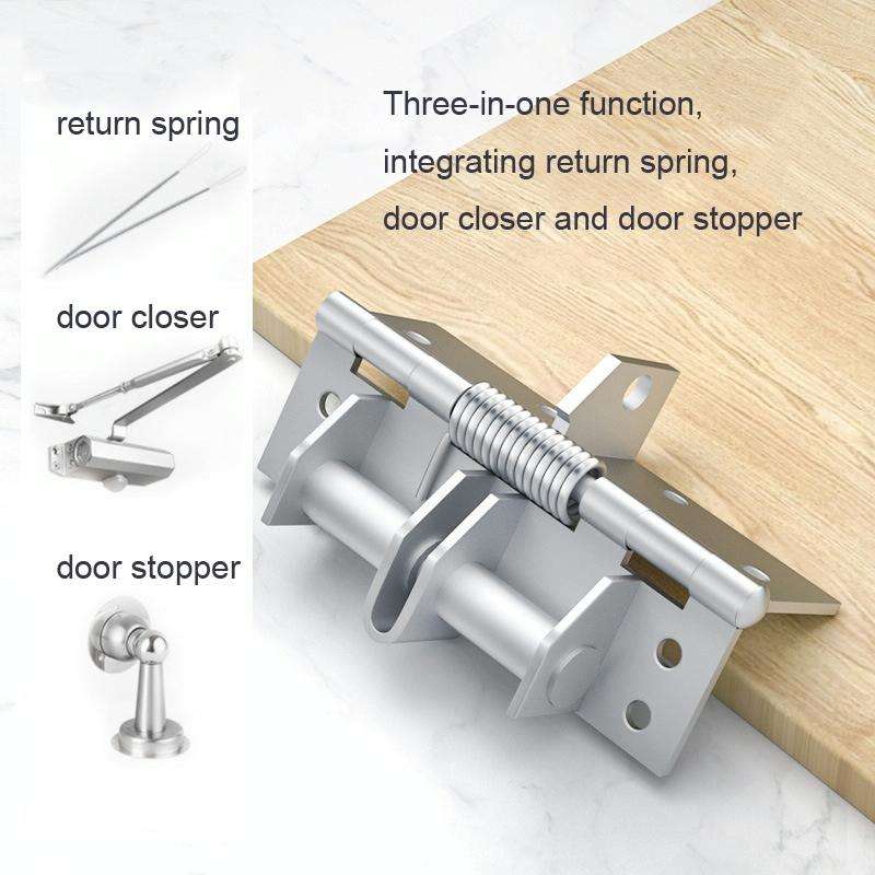 4 Inch Multifunctional Door Closer Automatic Door Closing Hinge, Color: Color Steel Gold