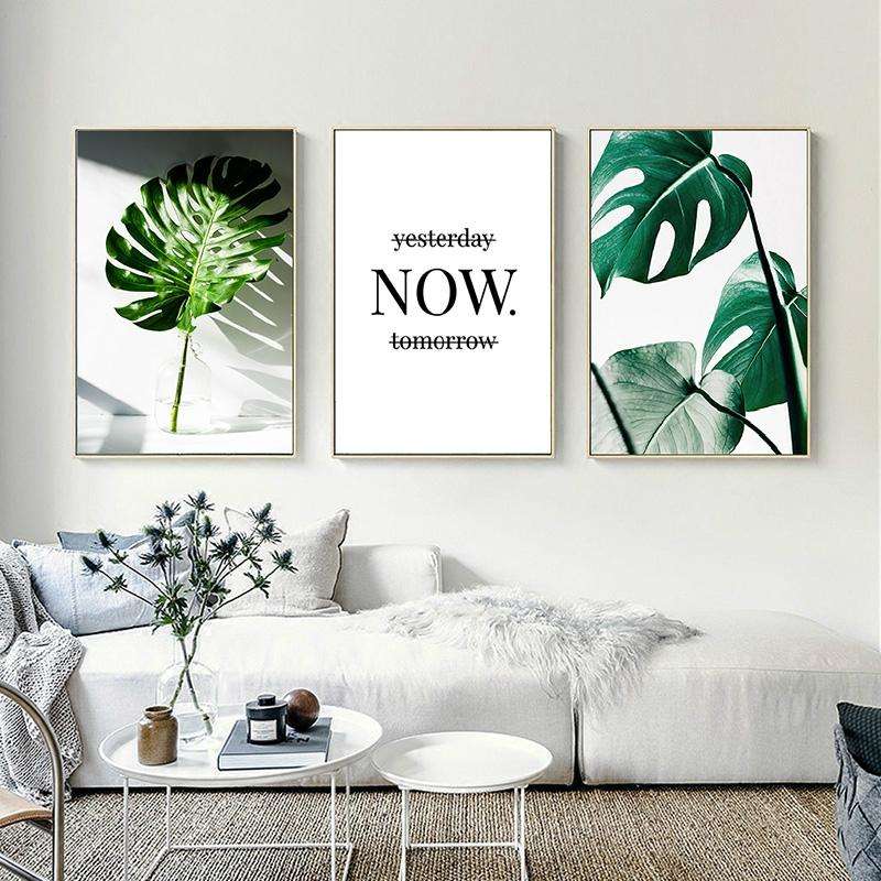 Plant Leaf English Letter Art Posters Prints Art Wall Pictures without Frame, Size:1520cm(Green L...