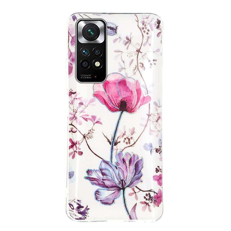 For Xiaomi Redmi Note 11 Global Electroplating Pattern TPU Phone Case(Lotus)