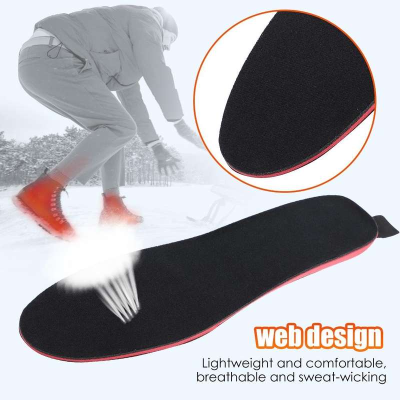 Rechargeable Electric Heating Insole Wireless Remote Control Smart Thermal Insole,Size:Medium(34-...
